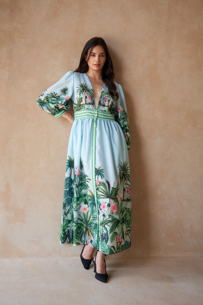 Saigon Palm Green Dress