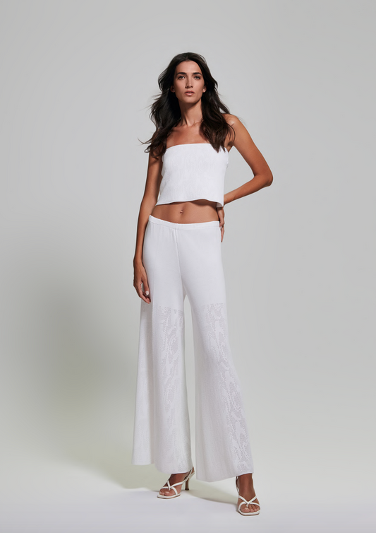 White Flare Trouser