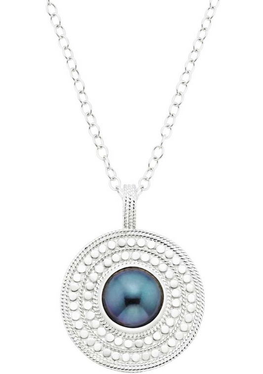 Blue Pearl Dotted Pendant
