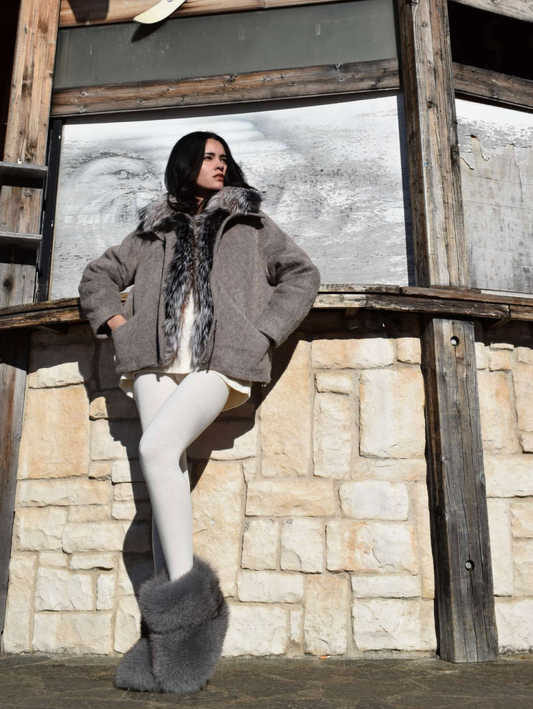 DLB Short Wool Puffer - Beige