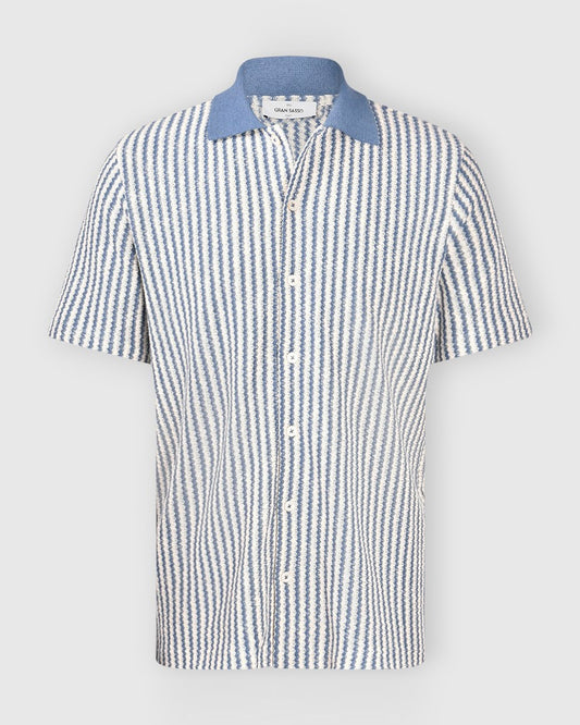 Short Sleeve Stripe Knitted Shirt