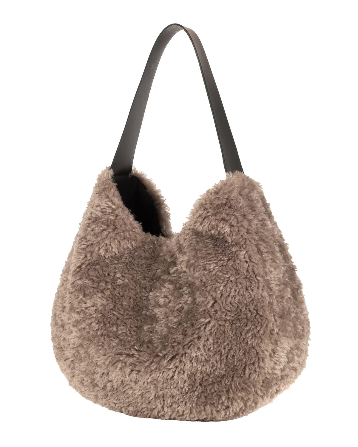 Slouch Bag Taupe Faux Sheepskin