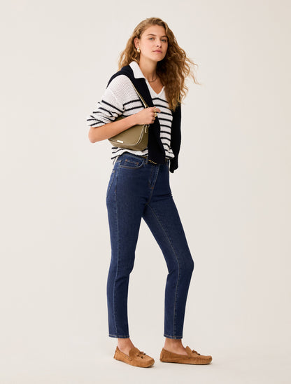 Striped Cotton Polo Sweater