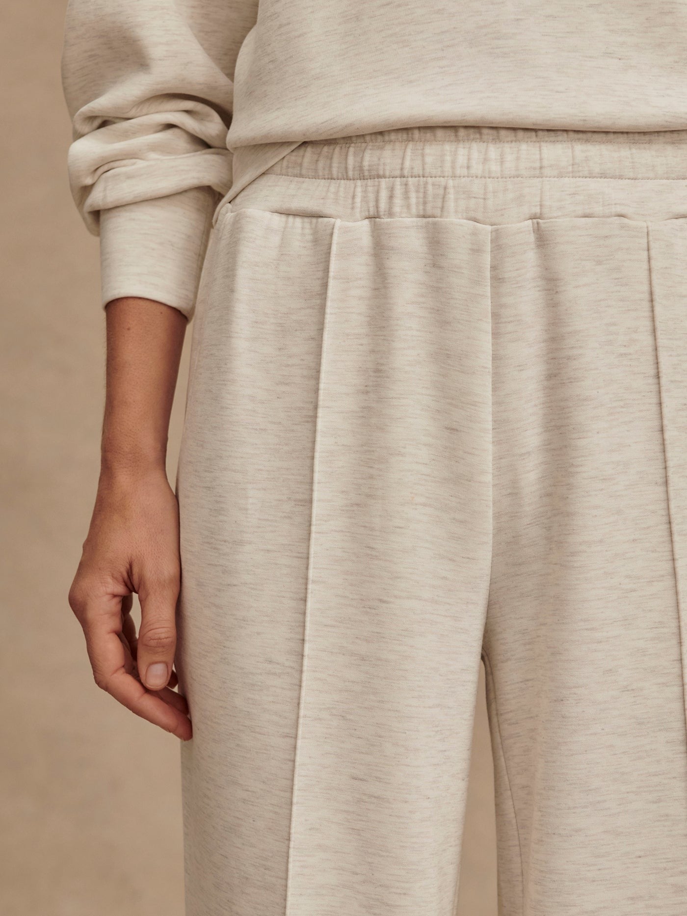 Wide-Leg Pant 30" – Ivory Marl