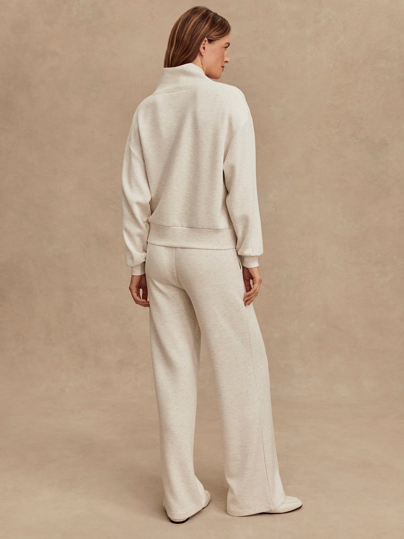 Wide-Leg Pant 30" – Ivory Marl