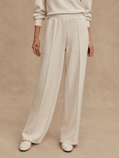 Wide-Leg Pant 30" – Ivory Marl