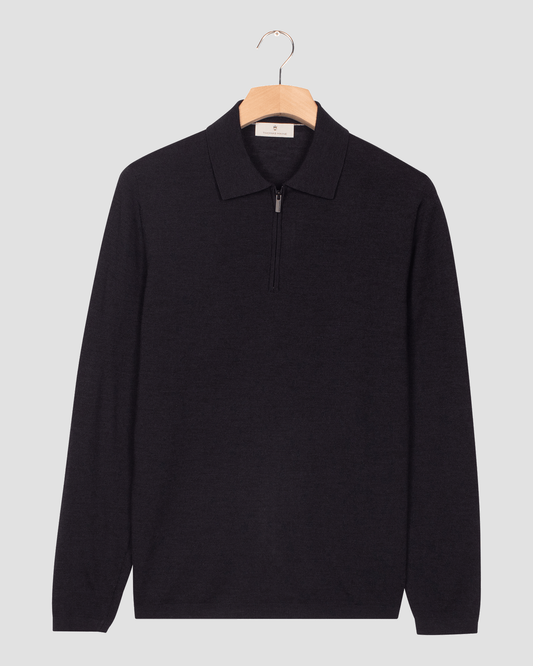 Polo Pullover With Zip Collar