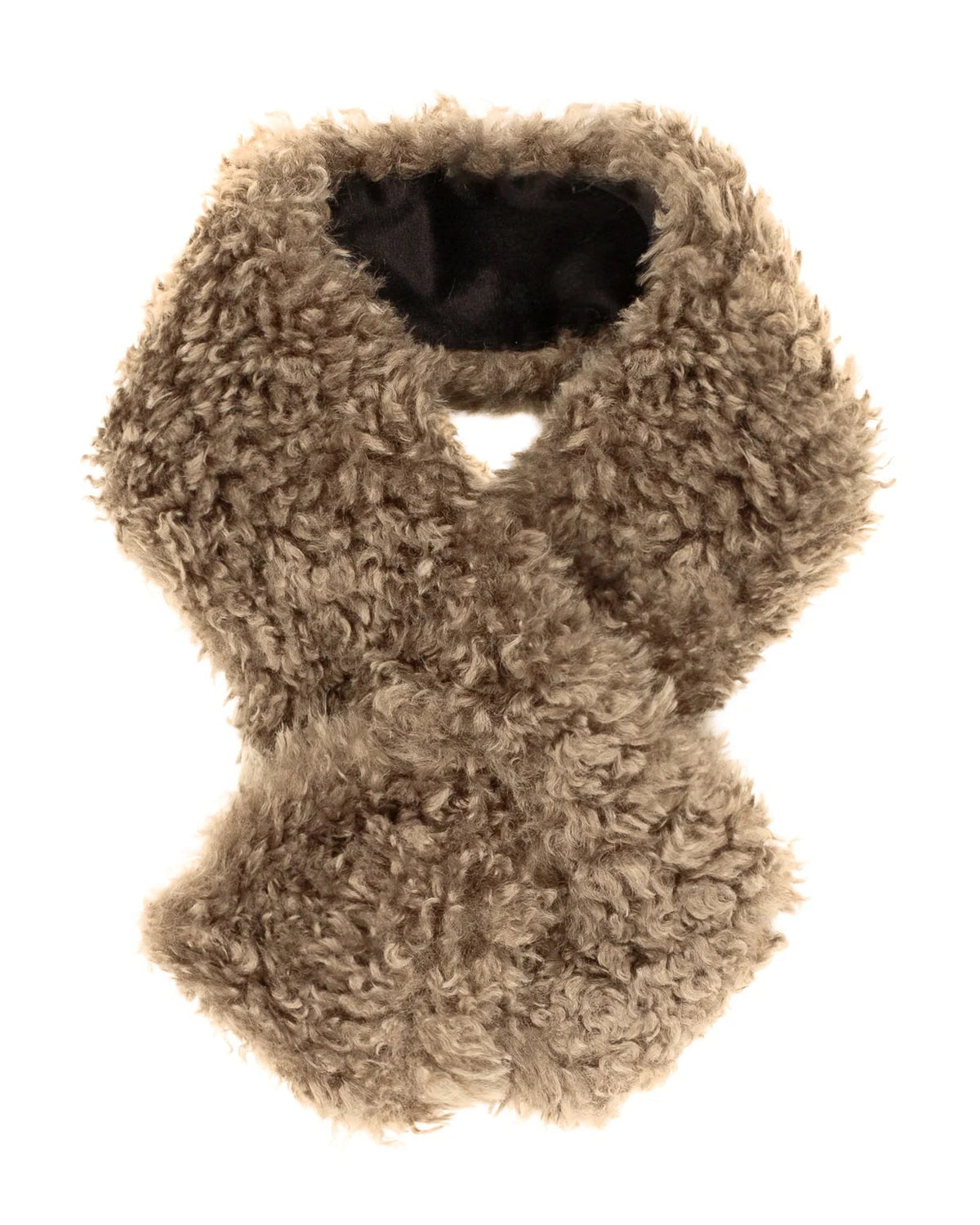 Tiptop Scarf Taupe Faux Sheepskin
