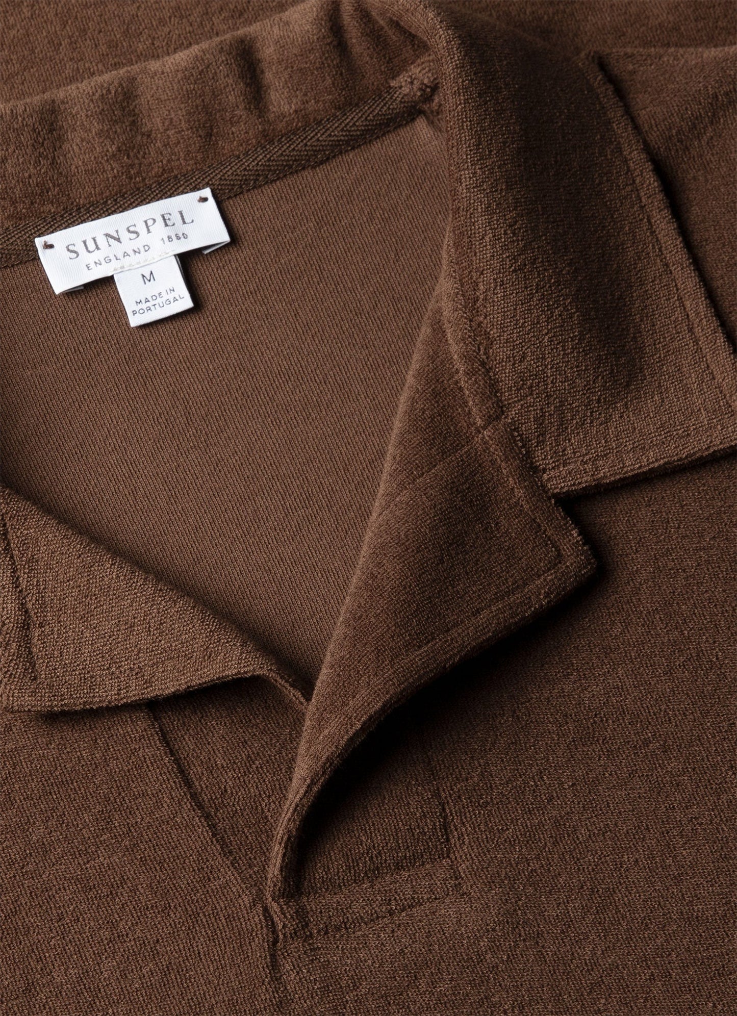 Towelling Polo Shirt - Dark Walnut