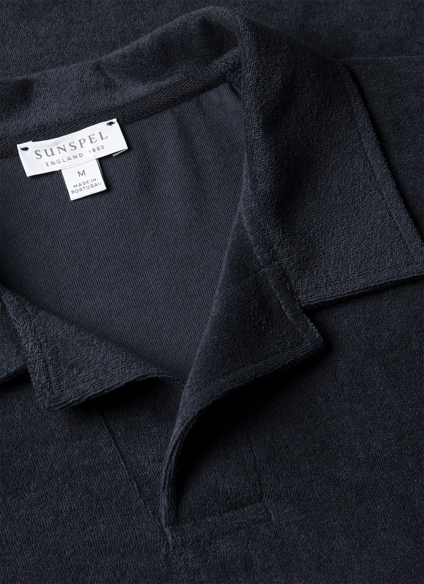 Towelling Polo Shirt - Navy