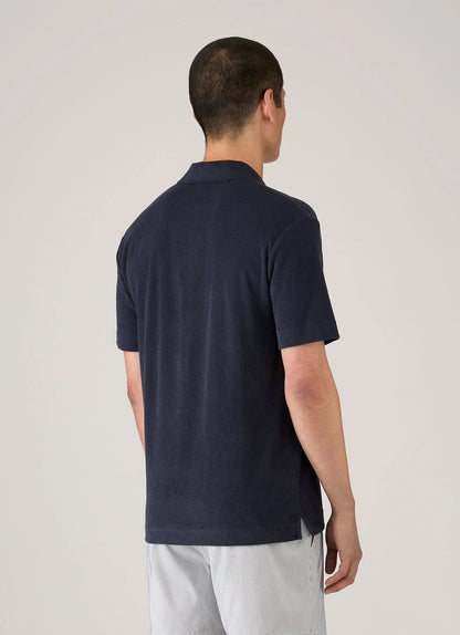 Towelling Polo Shirt - Navy
