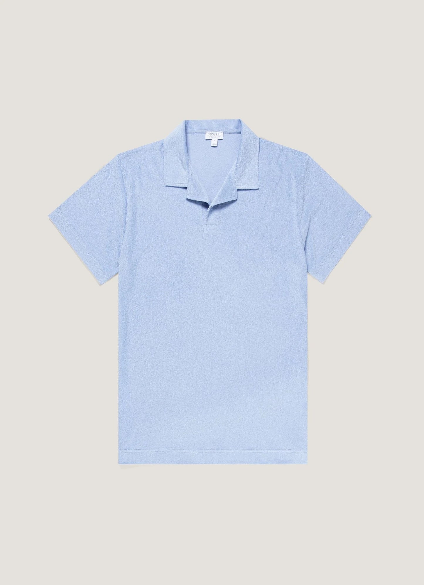 Towelling Polo Shirt - Sky