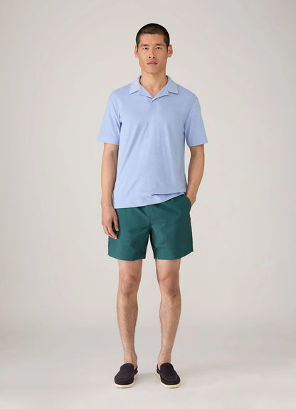 Towelling Polo Shirt - Sky