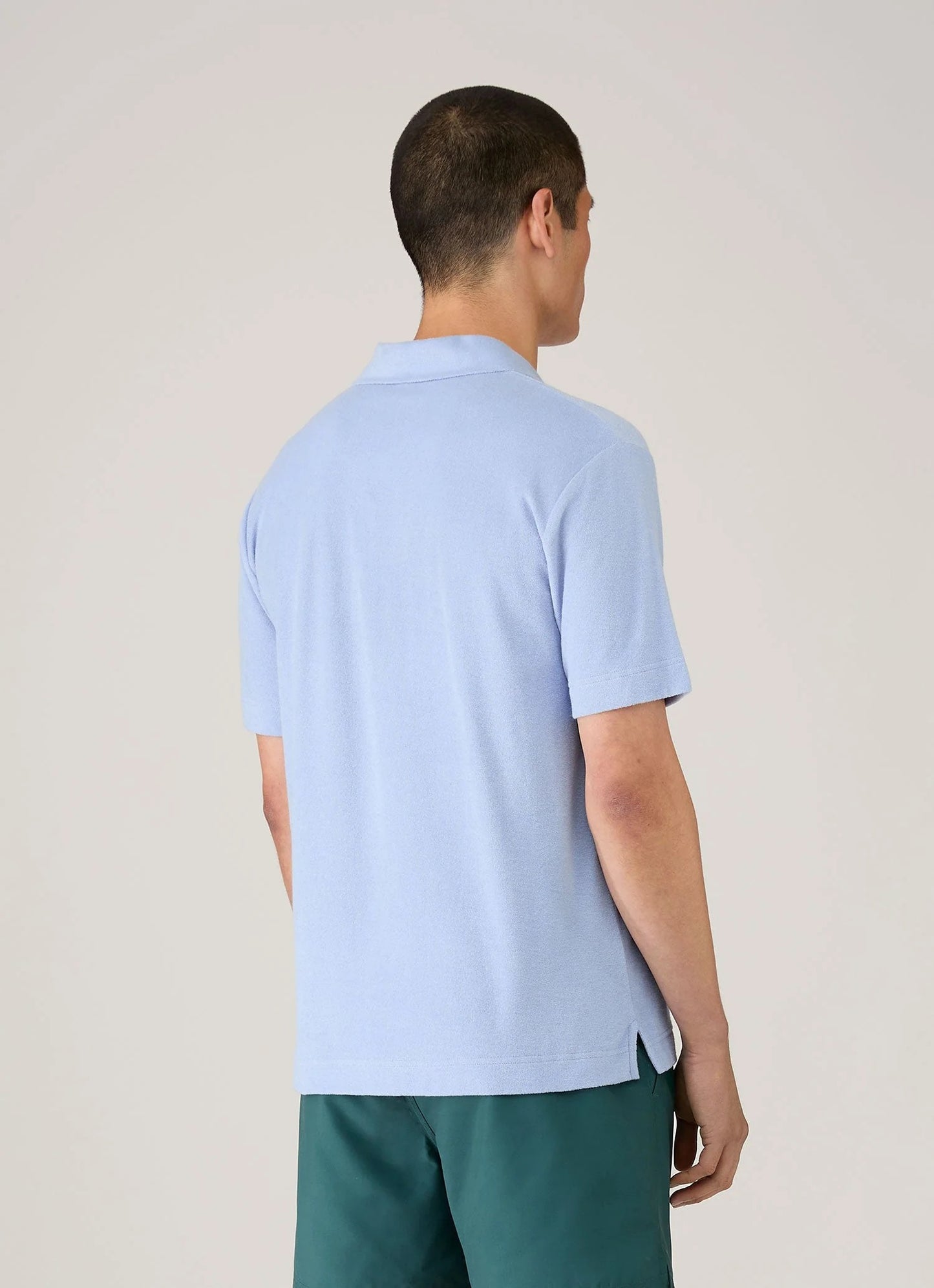 Towelling Polo Shirt - Sky