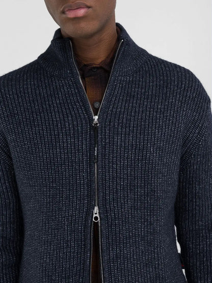 Wool-Blend Full-Zip Sweater