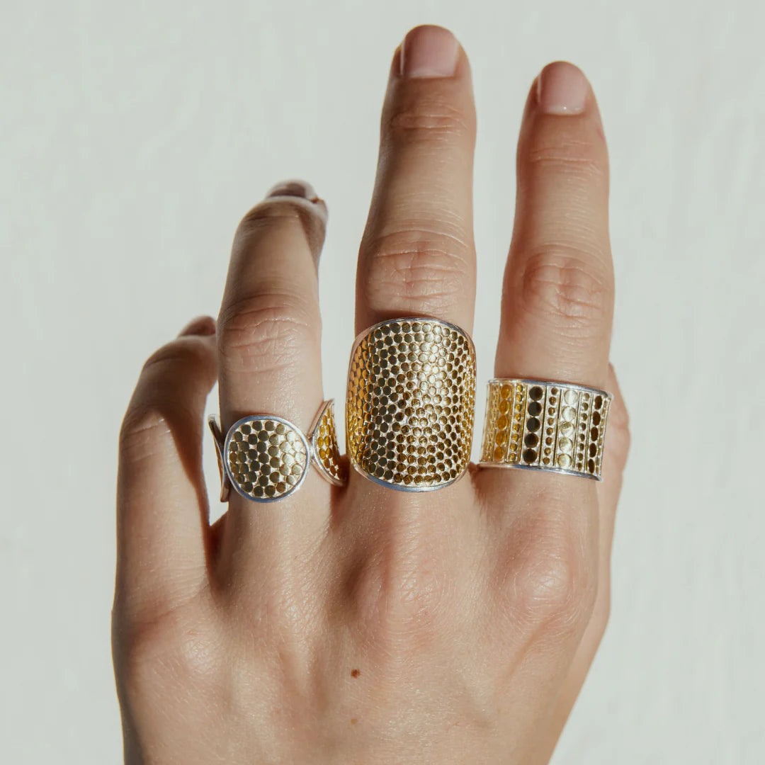 Large Multi Disc Ring Gold
