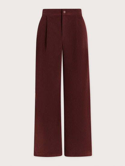 Floris Wide-Leg Corduroy Trouser 29.5" -  Decadent Chocolate
