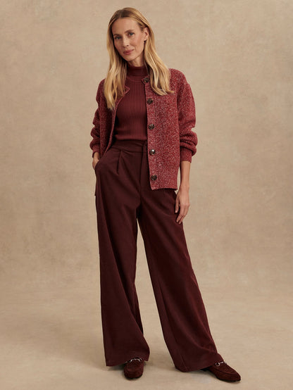 Floris Wide-Leg Corduroy Trouser 29.5" -  Decadent Chocolate