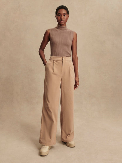 Floris Wide-Leg Corduroy Trouser 29.5" - Stucco
