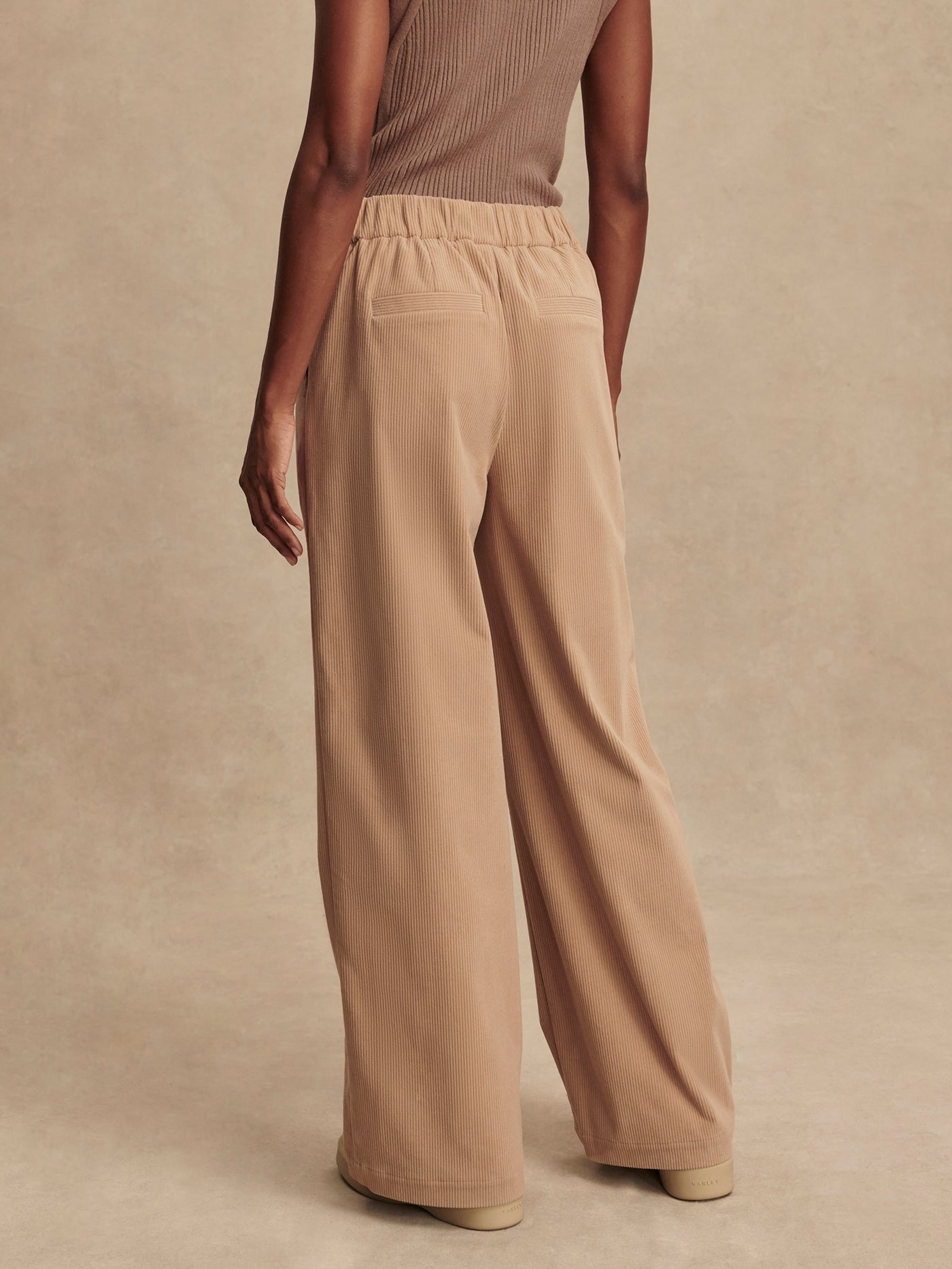 Floris Wide-Leg Corduroy Trouser 29.5" - Stucco