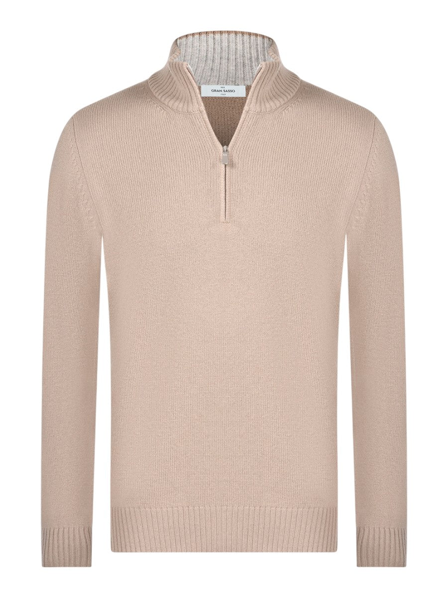 Cashmere Blend Mock Zip