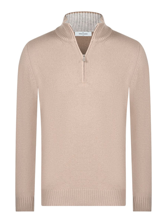 Cashmere Blend Mock Zip