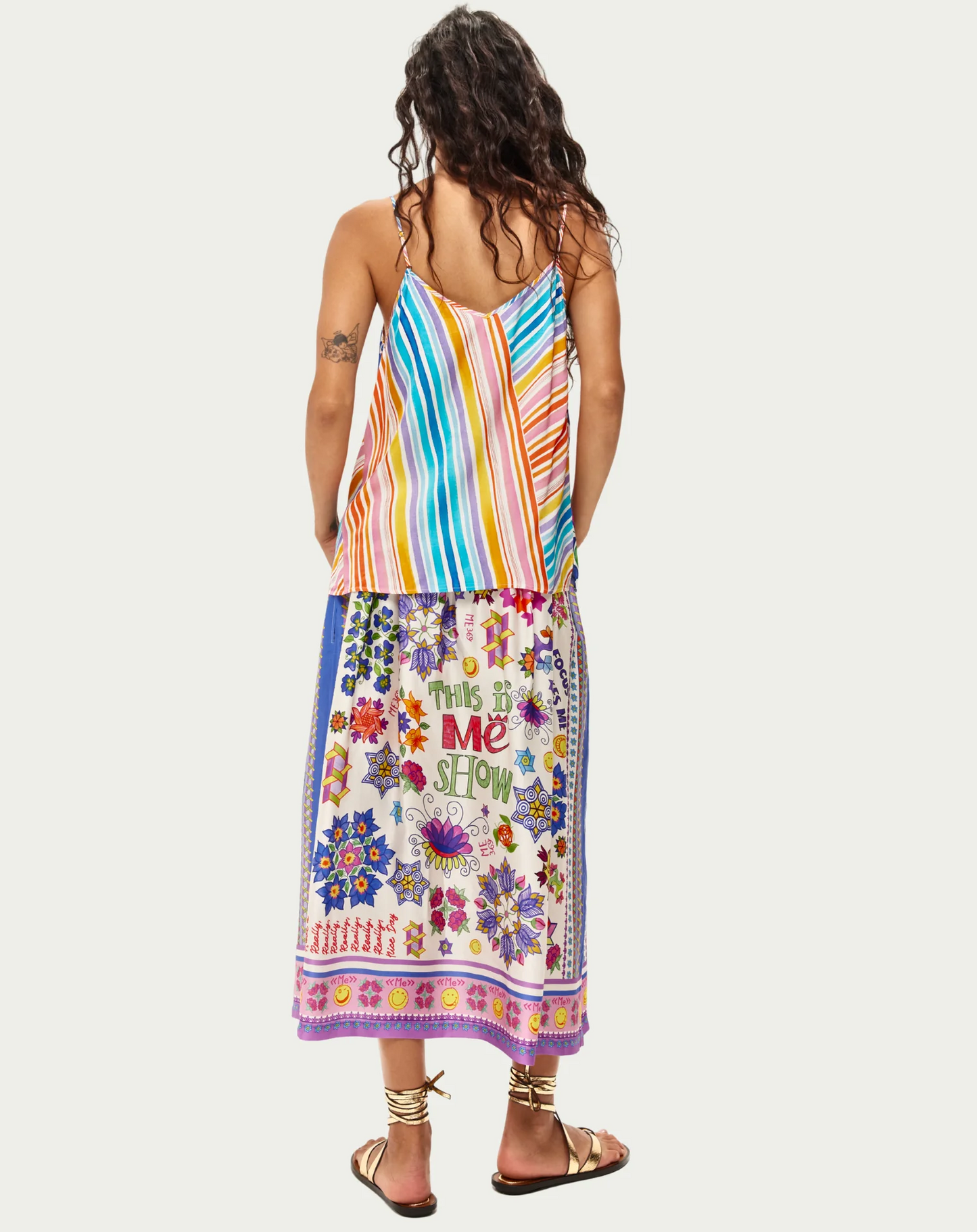 Vanessa Markers Printed Midi Skirt
