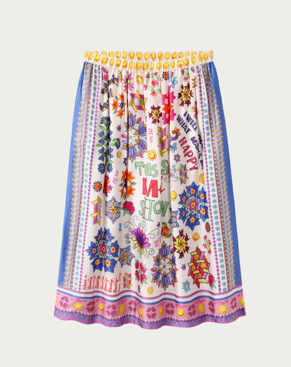 Vanessa Markers Printed Midi Skirt