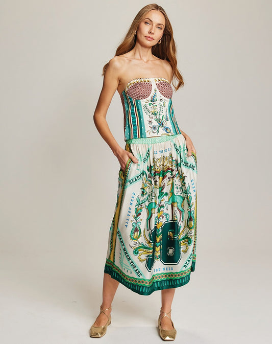 Vanessa Sporty Jade Midi Skirt