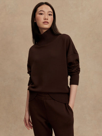 Barker High Neck Sweat - Coffee Bean