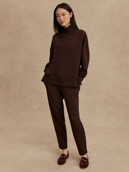 Barker High Neck Sweat - Coffee Bean