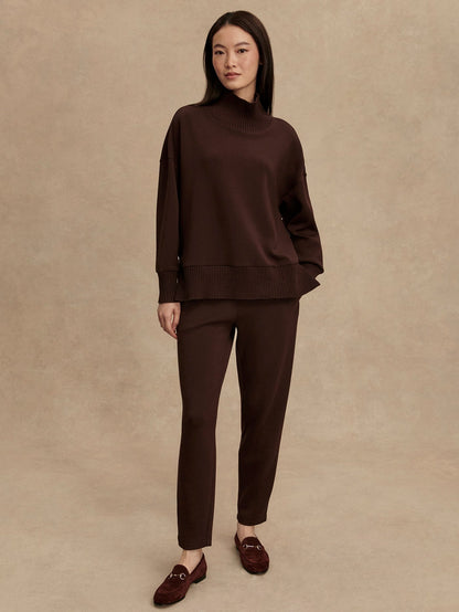 Barker High Neck Sweat - Coffee Bean