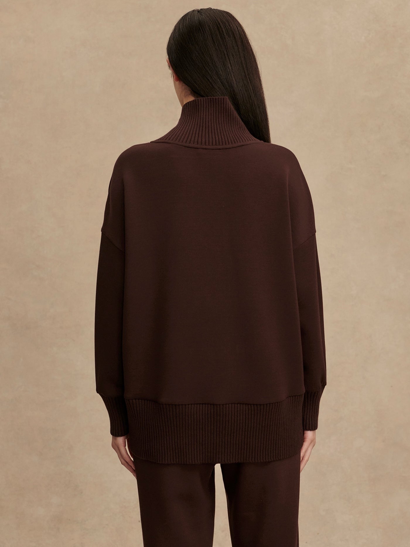 Barker High Neck Sweat - Coffee Bean