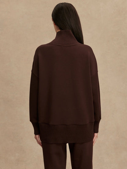 Barker High Neck Sweat - Coffee Bean