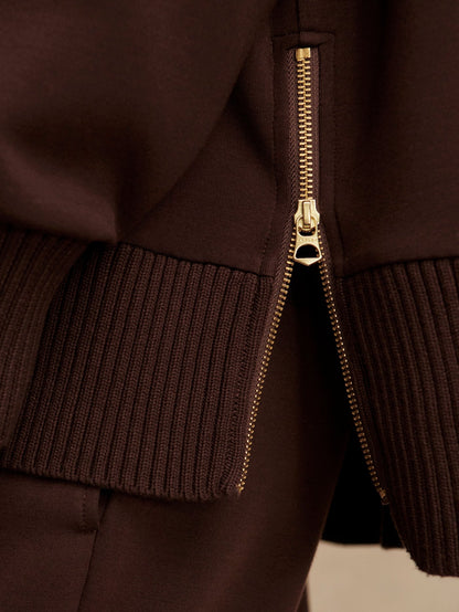 Barker High Neck Sweat - Coffee Bean