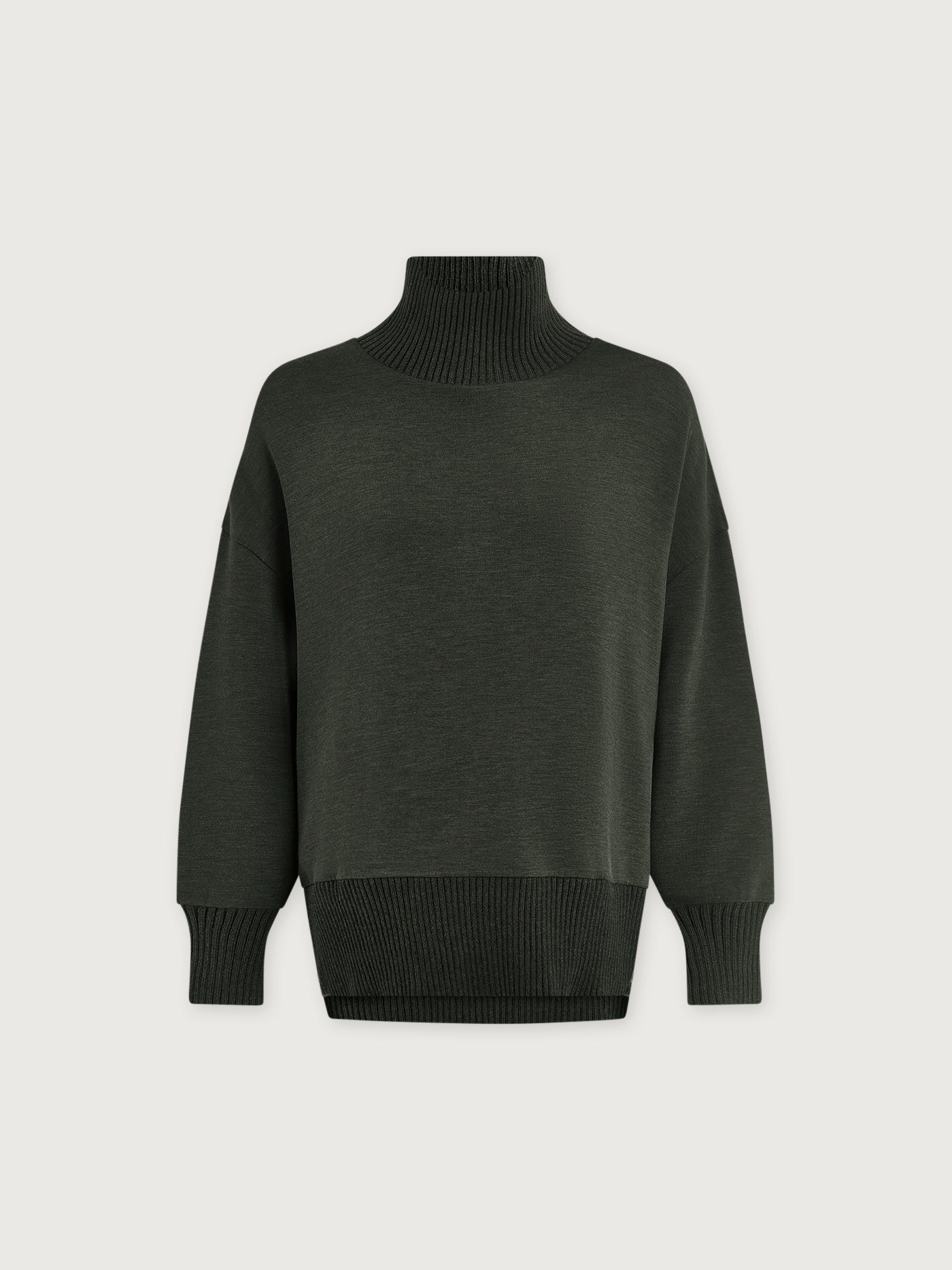 Barker High Neck Sweat - Olive Marl