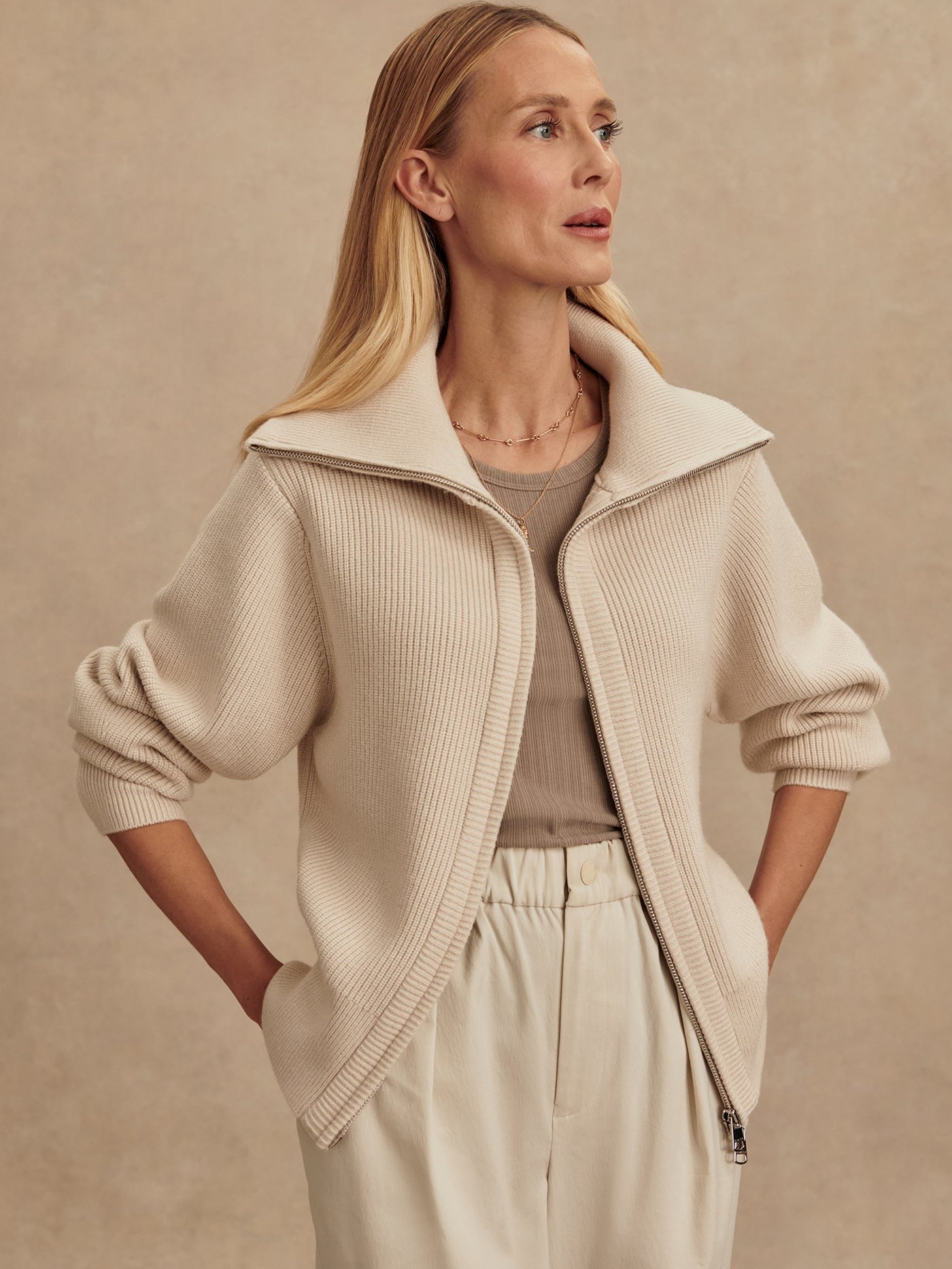 Enrico Knit Jacket - Silver Birch