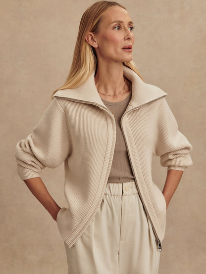 Enrico Knit Jacket - Silver Birch