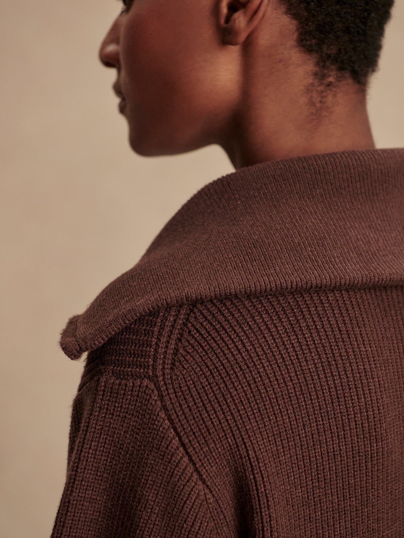 Enrico Zip-Through Knit Jacket
 - Coffee Bean