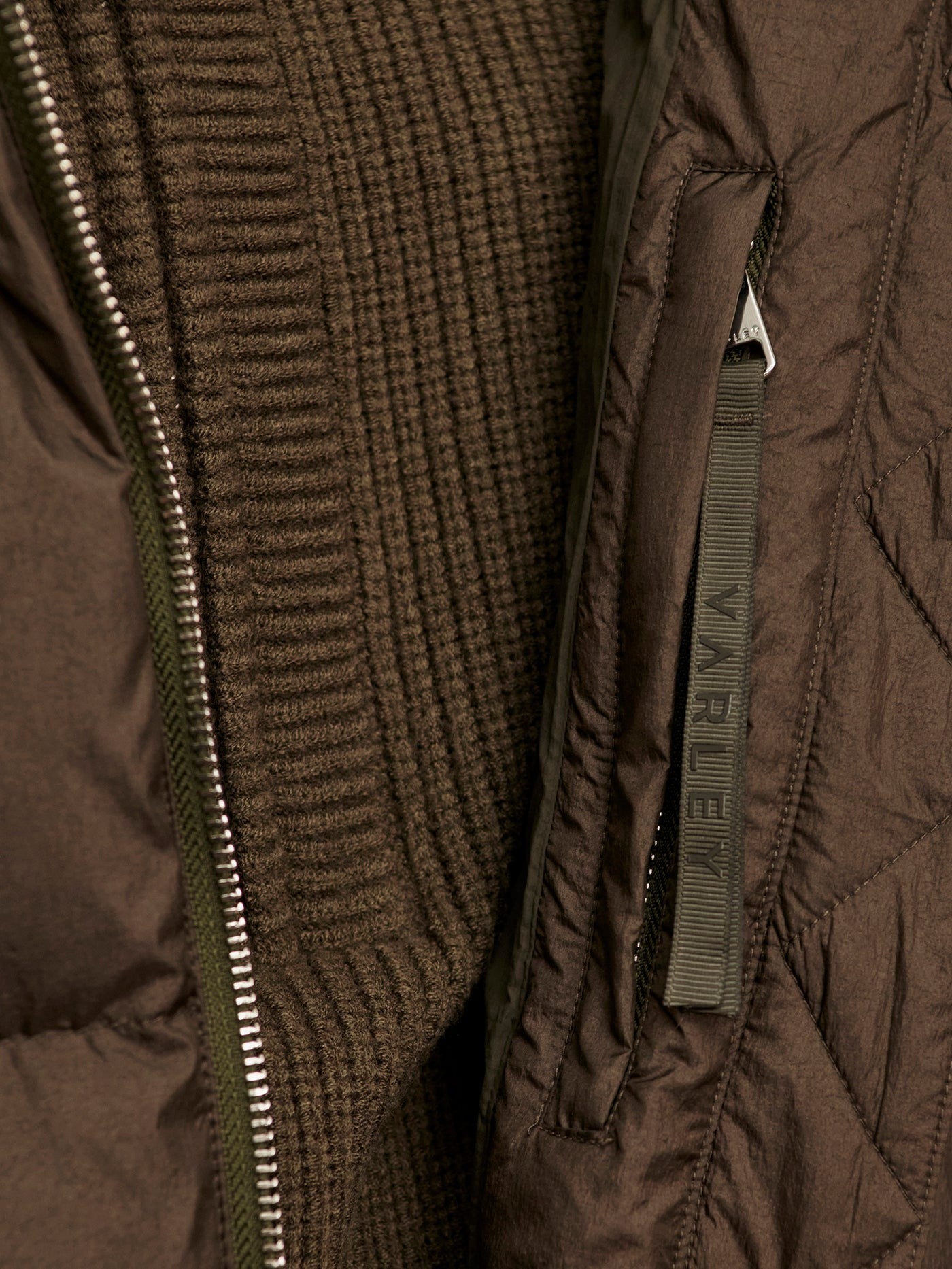 Katya Long Down Puffer - Dark Olive Metallic