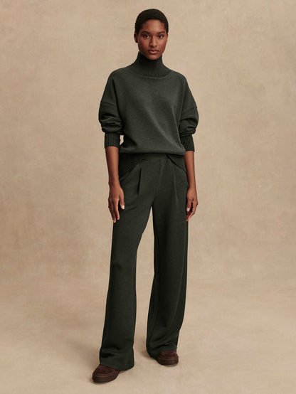 The Extra Wide Leg Pant 29.5 - Olive Marl