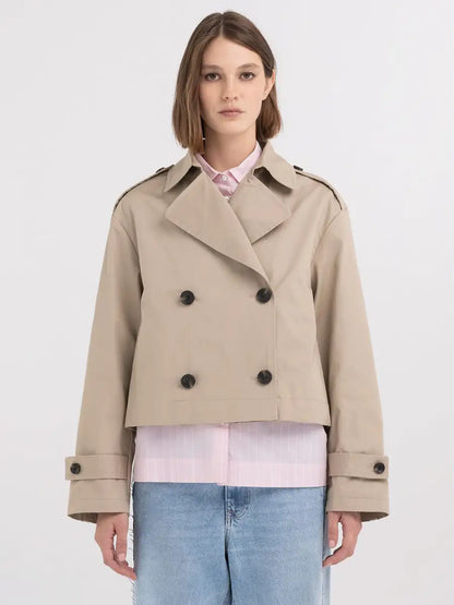 Relaxed Fit Short Trench Coat