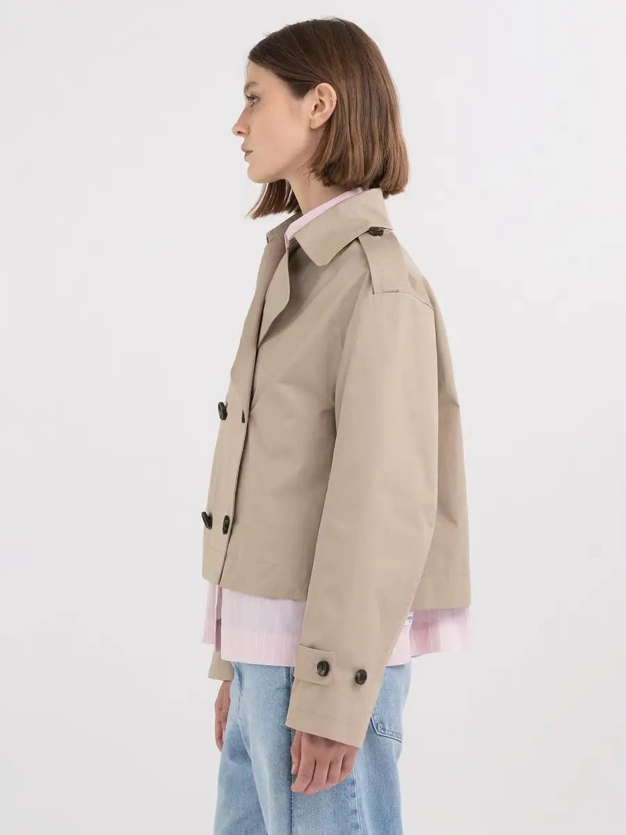 Relaxed Fit Short Trench Coat
