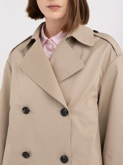 Relaxed Fit Short Trench Coat