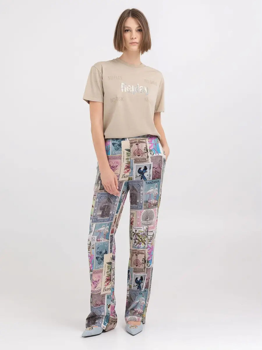 Pyjama Style Printed Trousers
