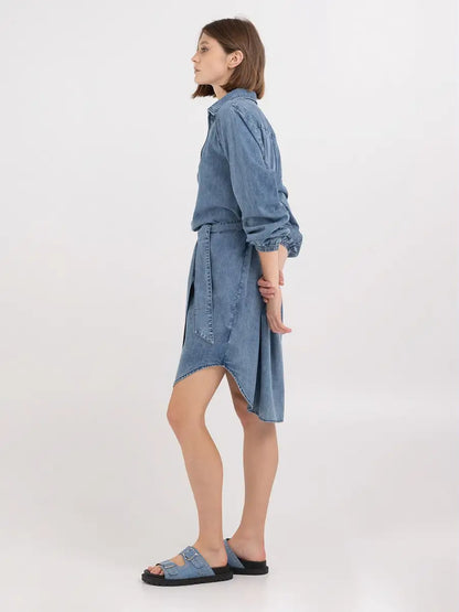 Belted Denim Shirt Dress