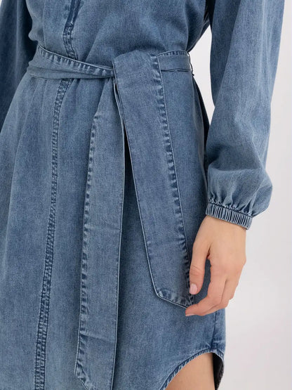 Belted Denim Shirt Dress