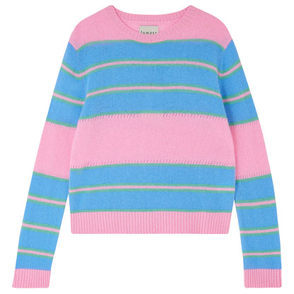 Cashmere Textured Stripe Crew