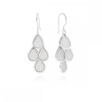 Beaded Chandelier Earrings Silver