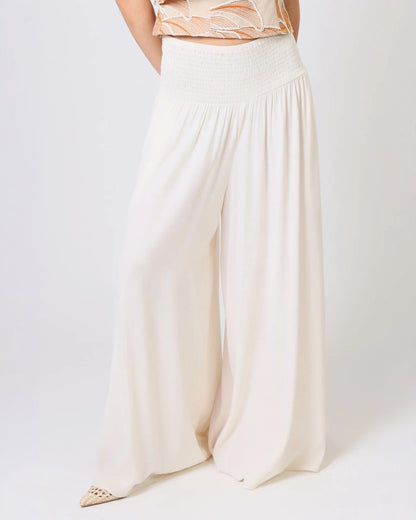 Aurora Wide Leg Trouser - Cream Tea-Traffic People-Lewis Yates